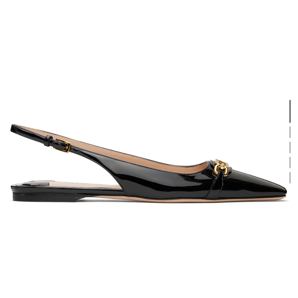 Tom Ford Black Patent Leather Slingback Flats